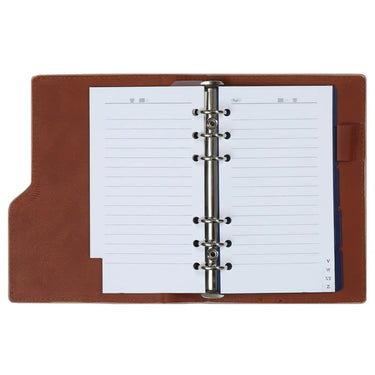 1116-63 Personal 6 Ring Binder Planner Clipbook Gloss Croco Taupe